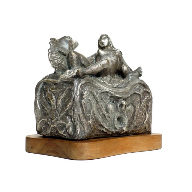 Rare Musical Box by Omero Taddeini silver Metal and Wood Base perfect Working Order perfect Condition.