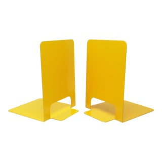 Pair of Yellow Metal Bookends by Jorgen Moller for Torben Orskov For Sale