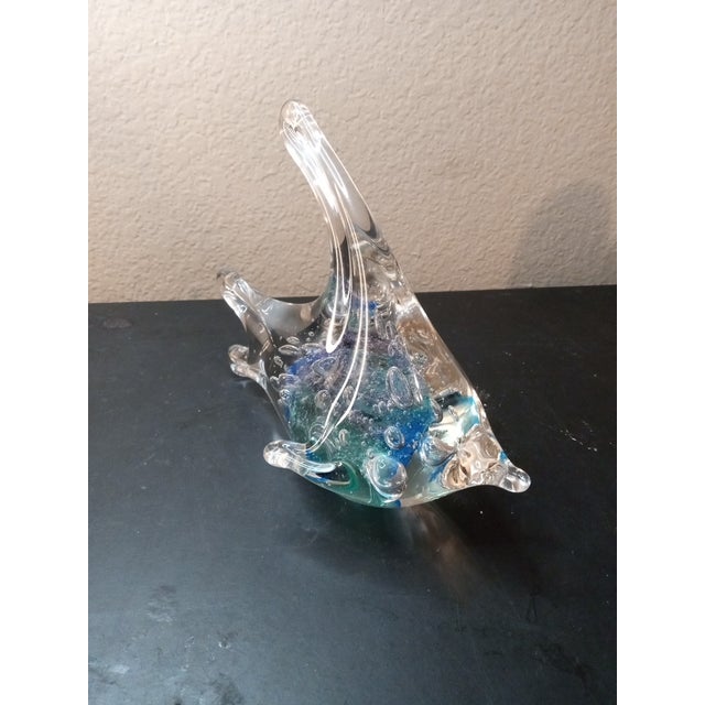 Contemporary 1980s Signed Gordon Studio Australia Art Glass Fish Sculpture For Sale - Image 3 of 7
