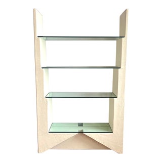 1980s Postmodern Four Tier White Plaster Etagere For Sale