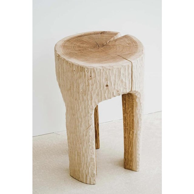 Oak Stool 2 by Romain des Bois Dimensions: D 30 x H 50 cm. Materials: Oak.