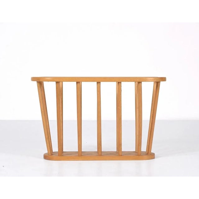 Mid-Century Danish Modern Oval Oak Magazine Rack, 1970s For Sale - Image 10 of 13