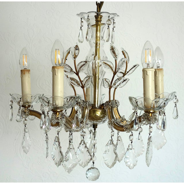 Antique Maria Theresia 5-Light Chandelier from Palwa, 1960s For Sale - Image 14 of 14