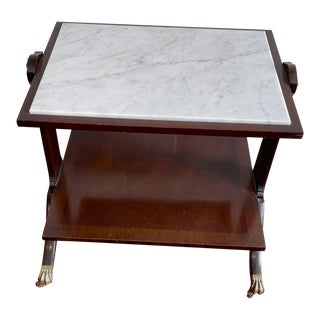 1940s Vintage Mahogany Serving Table or Bar Cart For Sale