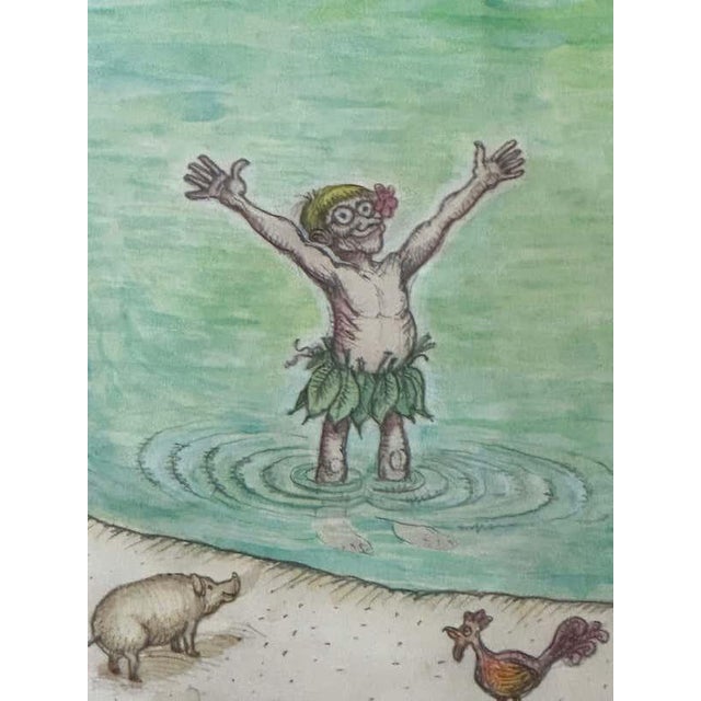 "By the Beach" Satirical Drawing by Michael Dormer For Sale - Image 4 of 4