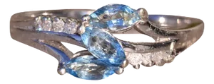 The Point Loma: White Gold Ring set with Marquise Topaz and Diamonds