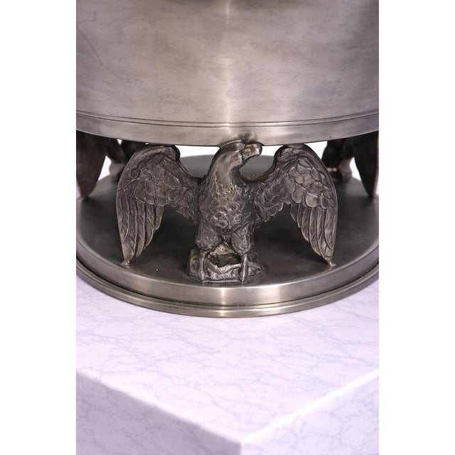 Art Deco Pewter Centerpiece Bowl with Eagle Motif from Ystad Tenn, Sweden, 1930s For Sale - Image 4 of 8