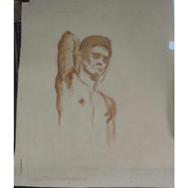 Robert Whitmore "Male at Rest" Oil Painting, Early 20th Century For Sale - Image 4 of 5