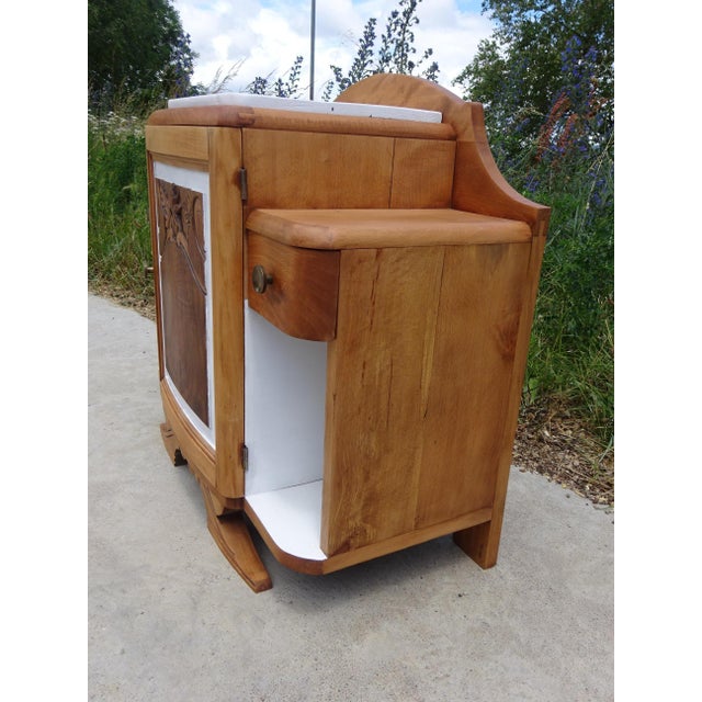 Large Vintage Art Deco Bedside Table in Light Wood, 1930s For Sale - Image 18 of 18