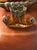 1950s Van Briggle Pottery Flower Frog With Console Bowl Drip Brown Green Glaze-Signed For Sale - Image 6 of 16