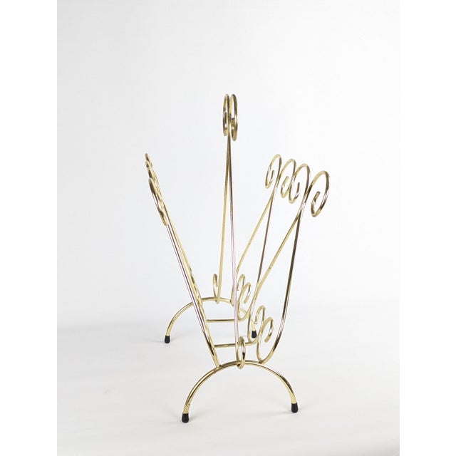 Gold Gold Wire Magazine Rack, France, 1960 For Sale - Image 8 of 11