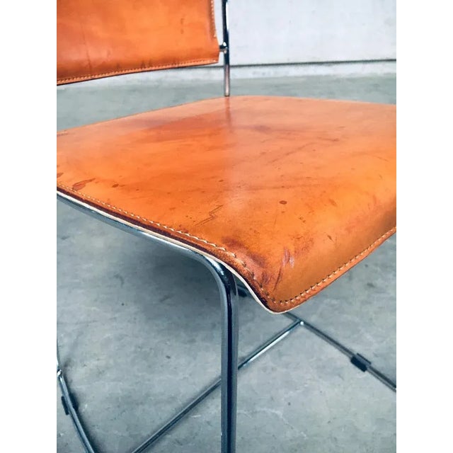Postmodern Italian Design Leather Dining Chair Set by Segis, 1990s, Set of 7 For Sale - Image 11 of 18