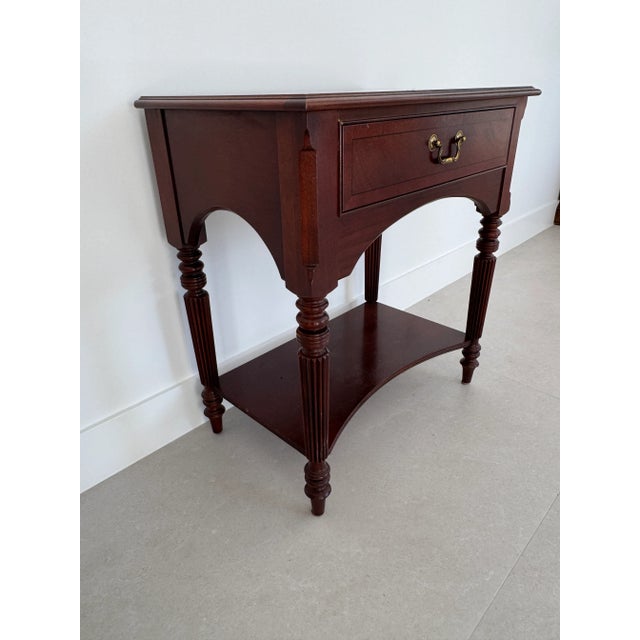 Contemporary 1990s Vintage Ethan Allen Antique Mahogany Nightstand For Sale - Image 3 of 9