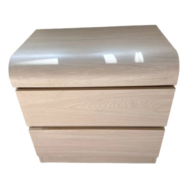 1980s Vintage Formica Nightstand Waterfall Front For Sale