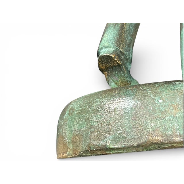 Mid-Century Bronze Industrial Worker Sculpture, 1960s For Sale - Image 9 of 14
