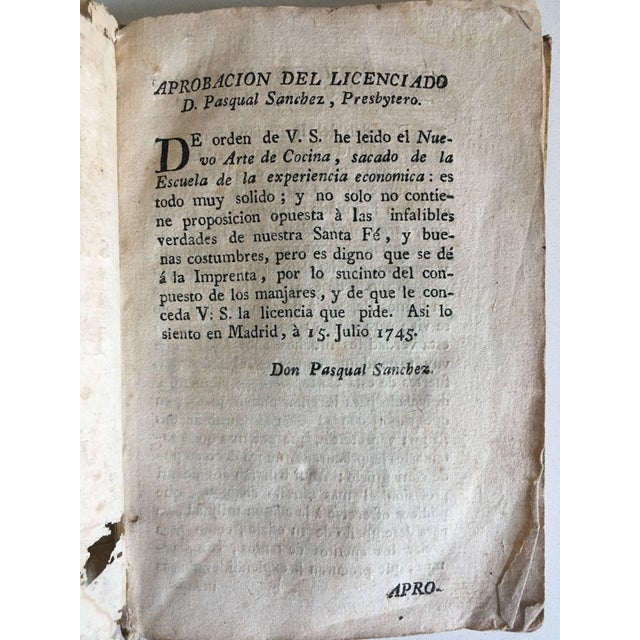 Black 18th 1st Edition of "New Art of Cooking" in Spanish by Juan Altamiras For Sale - Image 8 of 10