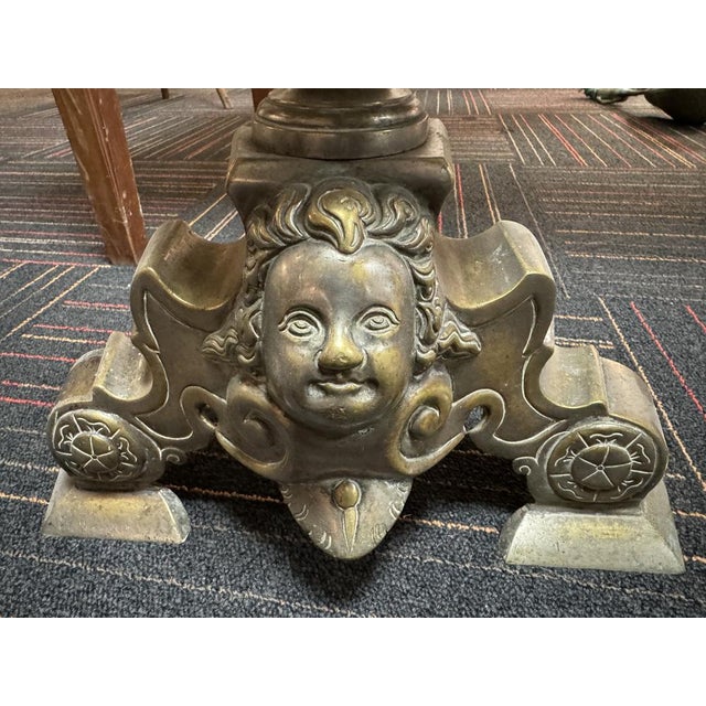 Andirons with Marmousets in Silvered Bronze For Sale - Image 3 of 8