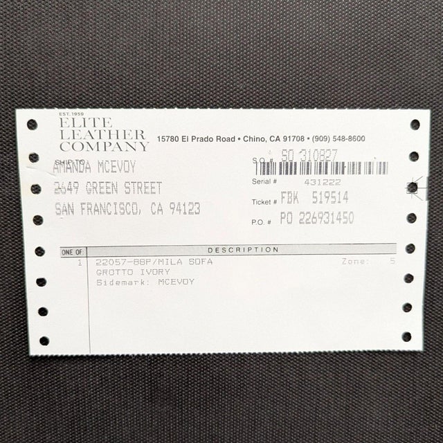 Ivory Elite Leather Mila Company Modern 3-Seat Tufted White Leather Sofa For Sale - Image 8 of 9