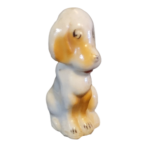 1970s Miniature Porcelain Japanese Dog Figurine