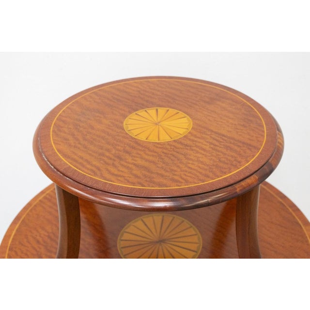 Dessert table with removable tray, built in English style by a furniture factory in Cantù Solid wood structure, Pomelé...