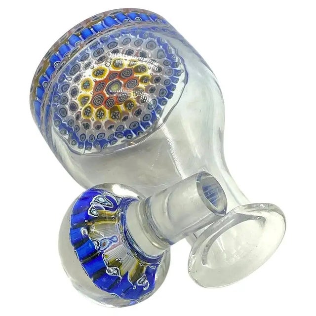 Italian Italy Millefiori Art Glass Perfume Bottle With Stopper For Sale - Image 3 of 5