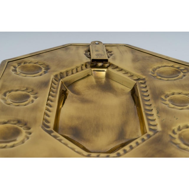 Hand-Crafted Brass Wall Sconces Shields - a Pair For Sale - Image 11 of 13