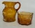 Great “crinkled” glass pitcher and ice bucket in rich amber color. Old new stock -never been used. Set of twelve matching...