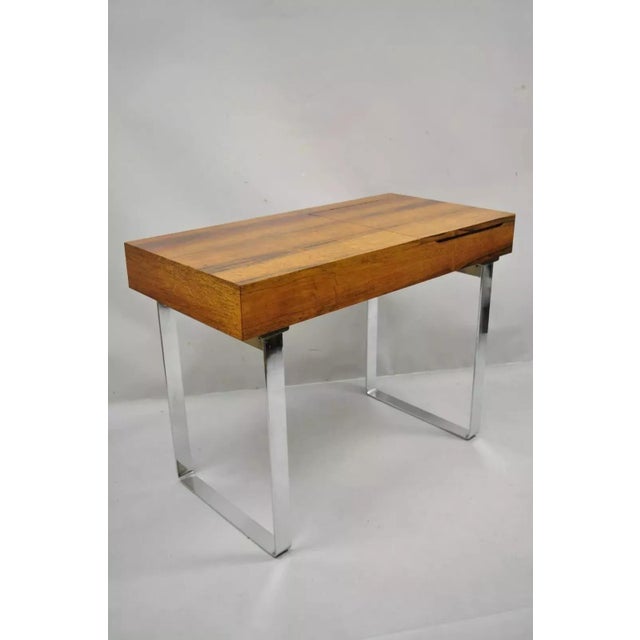 Mid Century Danish Modern Echtes Kristall Spiegelglas Rosewood Vanity Table For Sale - Image 12 of 12