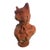 Vintage Anthropomorphic Cat Bust Sculpture in Terracotta-Colored Reconstituted Stone For Sale