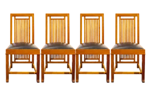 614 Coonley 2 Chairs by Frank Lloyd Wright for Cassina, Italy, 1992, Set of 4