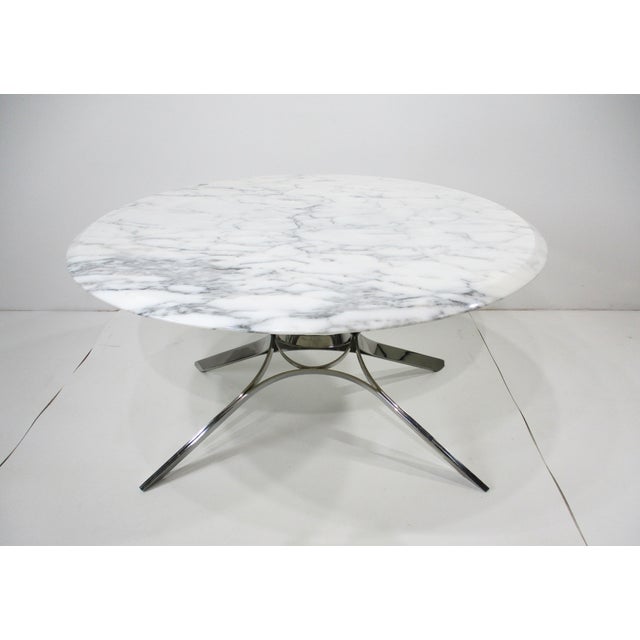 Dunbar Sculptural Marble Chrome Coffee Table by Roger Sprunger For Sale - Image 11 of 12