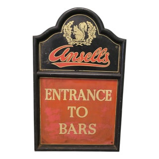 Ansells Advertising Pub Entrance Sign, 1960 For Sale