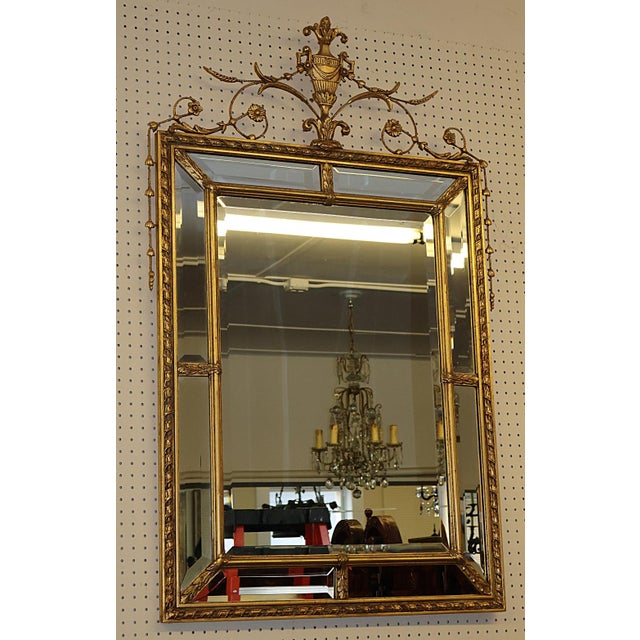 2000 - 2009 ​Adam Style Gold Gilt Vertical Beveled Mirror Made by Friedman Brothers For Sale - Image 5 of 10