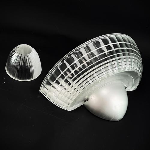 Silver Art Deco Glass Wall Lamps from Holophane France, 1940s For Sale - Image 8 of 14