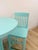 Vintage Bistro Set Turquoise Blue Counter Height Table Two Chairs Outdoor/Indoor For Sale - Image 12 of 16