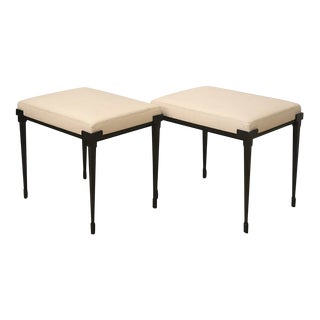 Holly Hunt Rue De Seine Leather Benches- a Pair For Sale