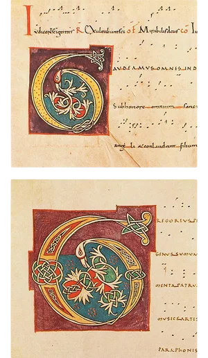 1949 Letter G From "A Lectionary of Limoges", First Edition Parisian Lithographs - Set of 2