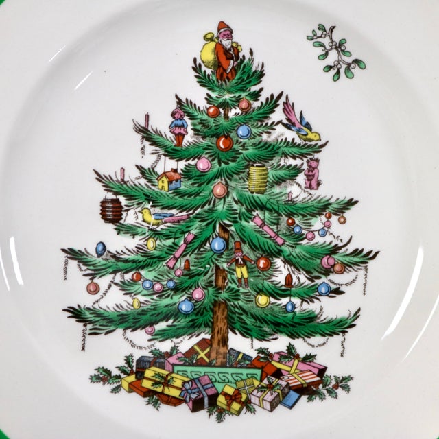 1980s Vintage 1987 Spode "Christmas Tree" Salad/Dessert Plates - Set of 4 For Sale - Image 5 of 7