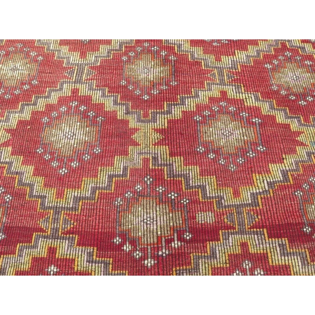 1960s Nomadic Embroidered Kilim - 69" X 130" For Sale - Image 4 of 12