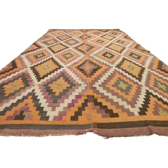Tribal Semi-Antique Turkish Kilim Rug, 08'05 X 15'02 For Sale - Image 3 of 9