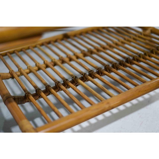 Vintage Palm Beach 2 Strand Rattan Bamboo Coffee Table Style of Franco Albini For Sale - Image 9 of 10