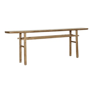 1950s Weathered Natural PearWood Tabletop Console Table For Sale