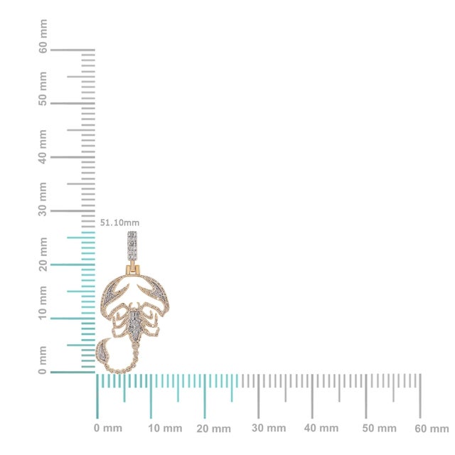 Desert Fire: 10K Yellow Gold & 7/8 Cttw Diamond Scorpion PendantBold, Fearless, and Unmistakably LuxuriousMake a striking...