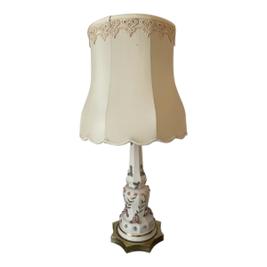 1950s Capodimonte Porcelain Roses Lamp