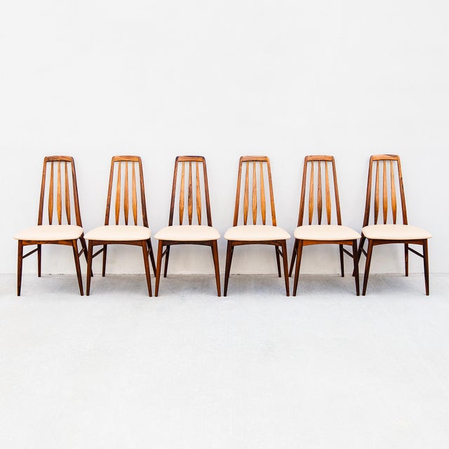1960s Restored Danish Mid Century Modern Rosewood "Eva" Dining Chairs by Niels Koefoed For Sale - Image 13 of 14