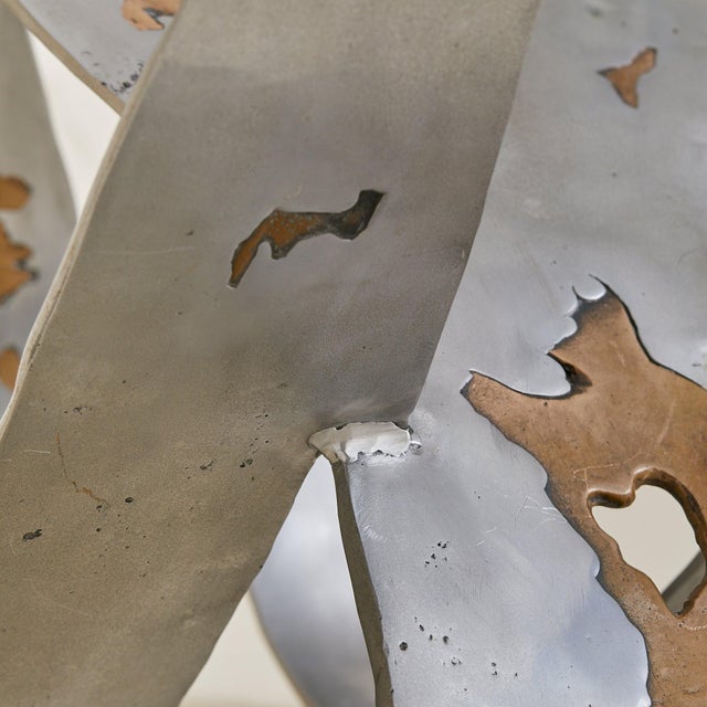 Postmodern Spanish Brass Coffee Table with Oval Glass Top Attributed to David Marshall For Sale - Image 3 of 11