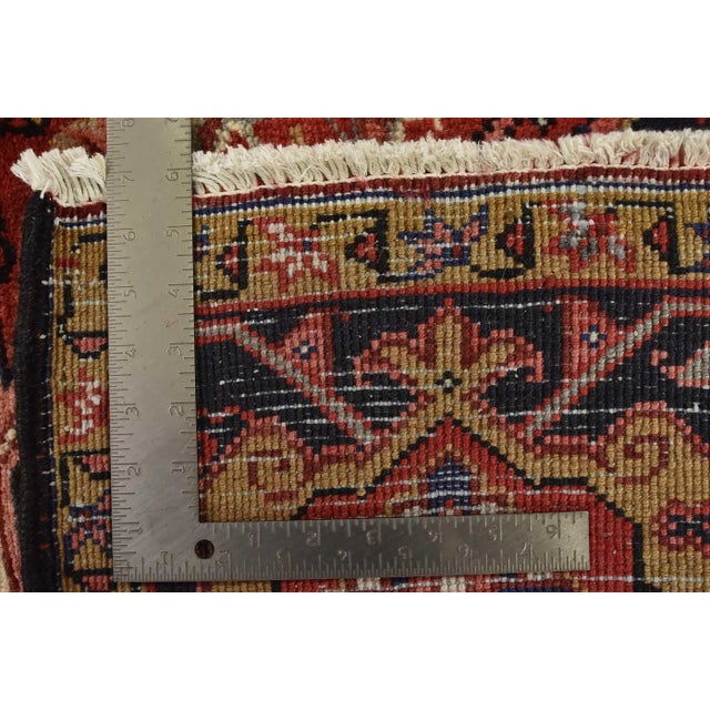 Heriz Rug 9'9'' X 12'10'' Red Wool Vintage Traditional Hand-Knotted Carpet For Sale - Image 15 of 15
