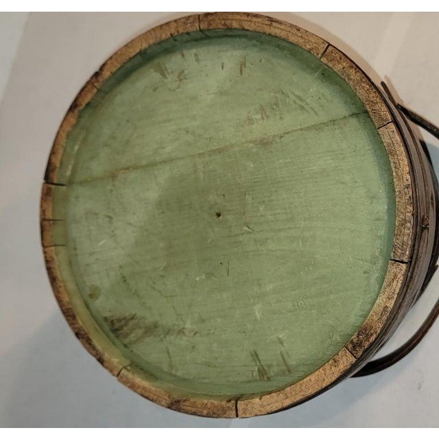 Green 19thc Green Painted Bucket From Ohio For Sale - Image 8 of 8