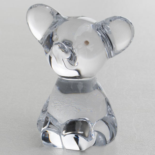 1970s Daum France Crystal Elephant Paperweight or Decorative Sculpture For Sale - Image 5 of 8