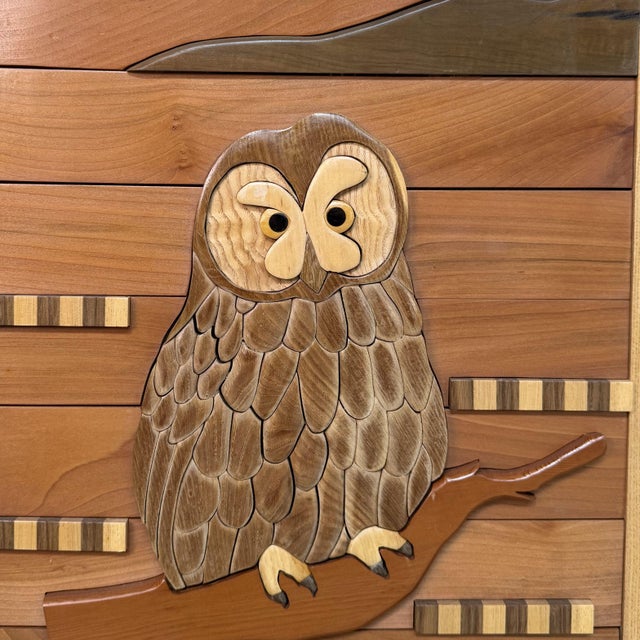 Japanese Wooden Owl Wall Decoration from Y. Hayashi, 2000 For Sale - Image 6 of 10